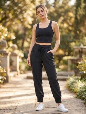 Balera Black Studio Balletcore Parachute Joggers Off-Duty Gorpcore Track Pants